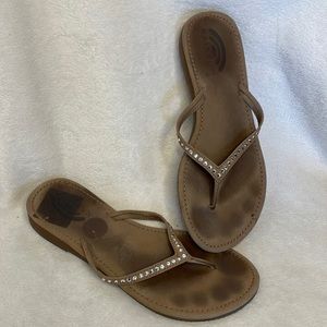 Swarovski Rainbow wedge sandals size 7